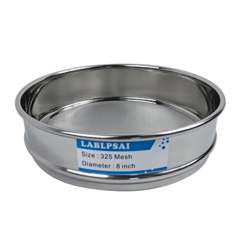 LABLPSAI 325 Mesh Lab Sieves 8" Diameter 304 Stainless Steel Wire Cloth Test Sieve for Industrial Laboratory Home - Image 1